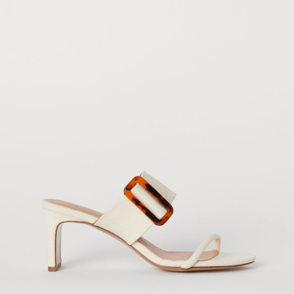 H&M Tortoise Ring Mule Canvas Sandal